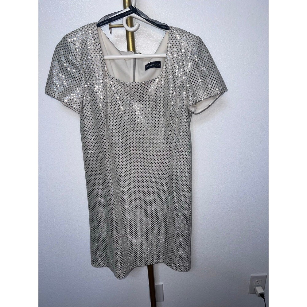 VINTAGE Rhapsody Silver Sequence Dress